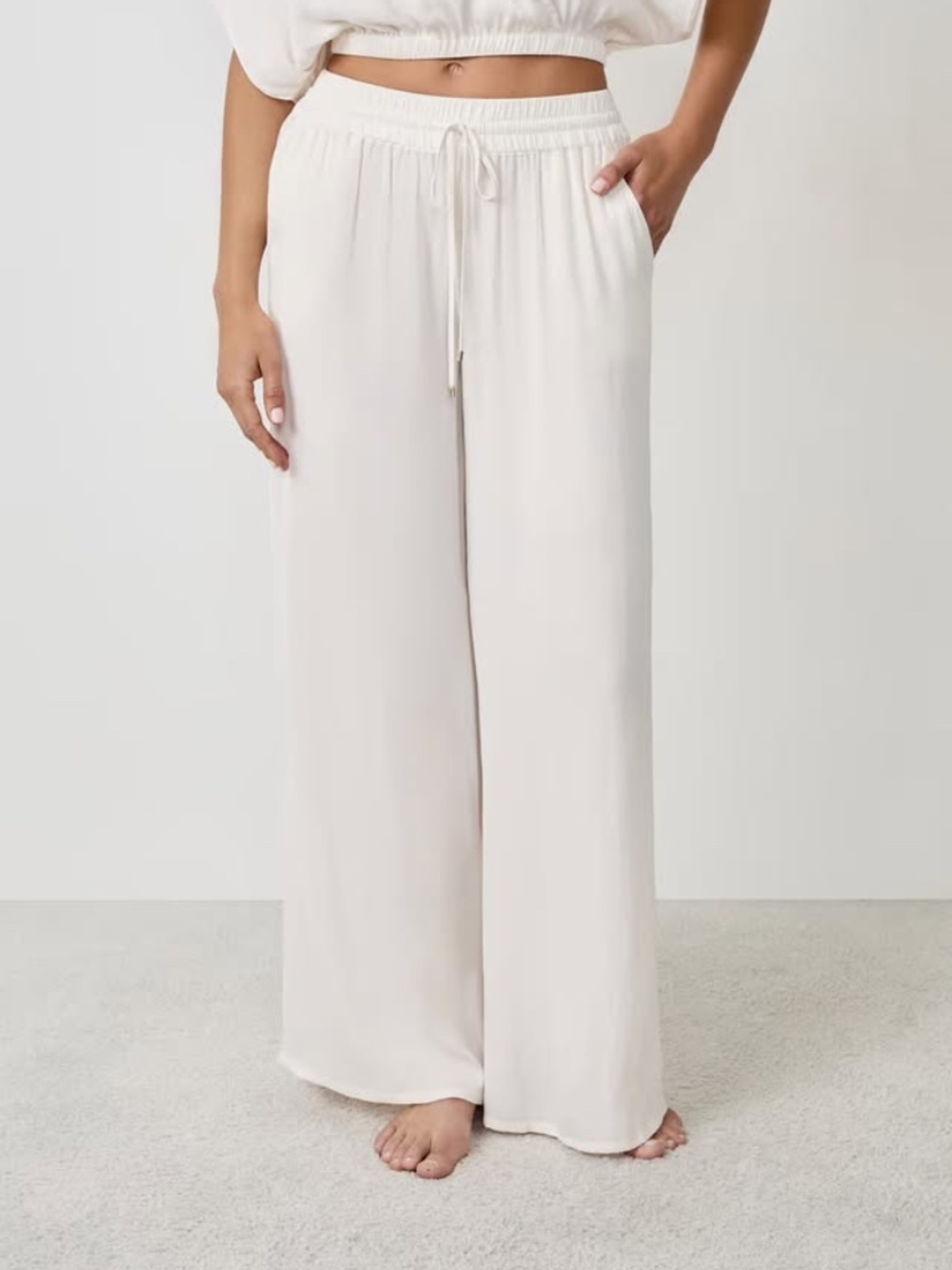 Etam WIDE-LEG SATIN TROUSERS